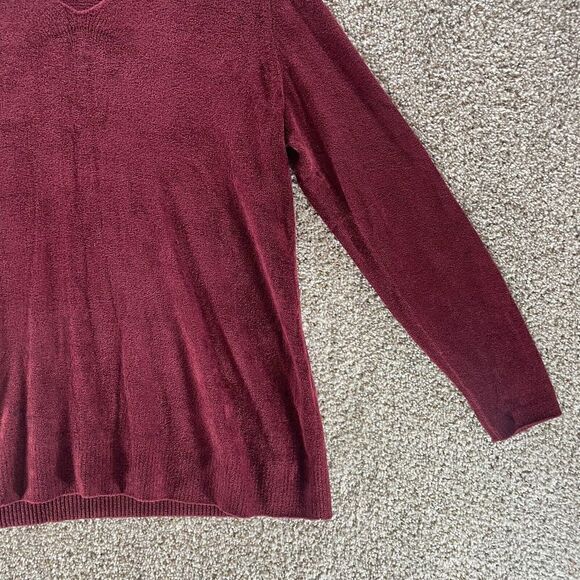 J Jill Sweater Womens Medium Red V Neck Pullover Wearever Collection Ladies Prep - Picture 4 of 12